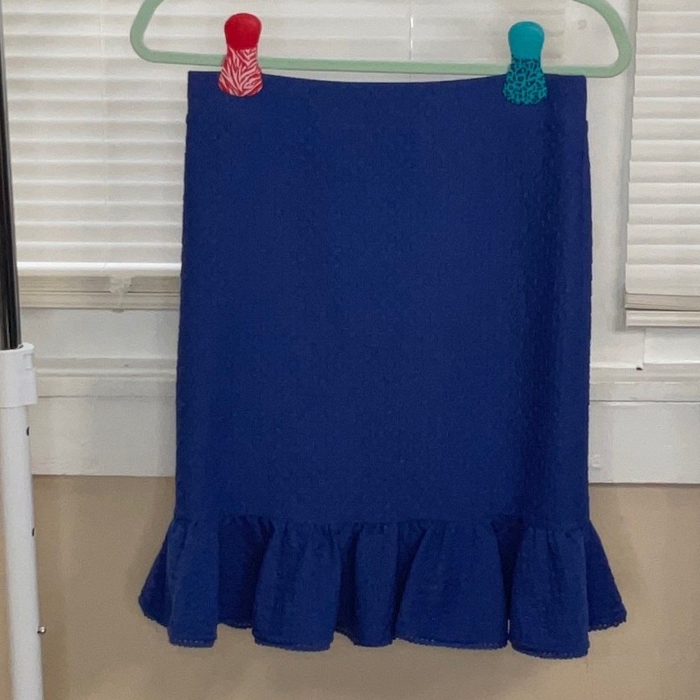 Blue Ruffle Hem Skirt